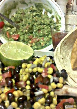 A picture of Juicee j's black bean & corn salsa.
