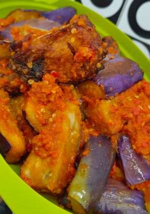 Foto resep Balado terong ikan panggang