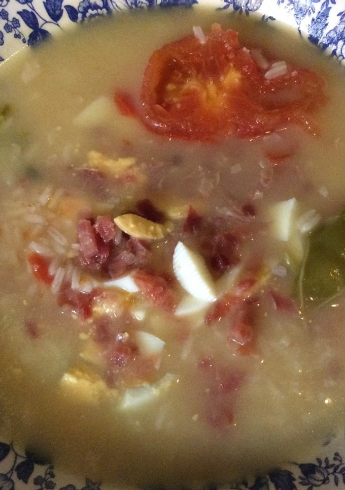 Una foto de Sopa de picadillo express con arroz 🍲