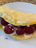 Crepioca com Cottage e Framboesas