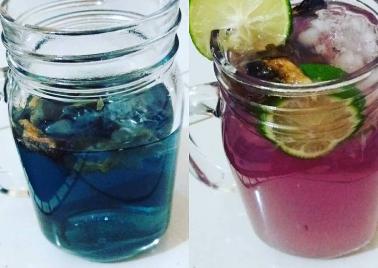 Cara Gampang Menyiapkan Blue Pea Lemonade (Butterfly Pea Flower Lemonade) Anti Gagal