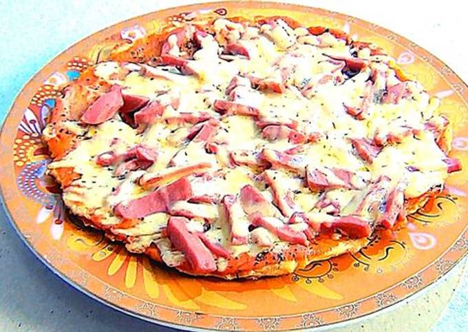 Ленивая пицца на сковороде пошаговый рецепт с фото