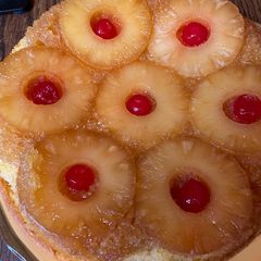 A picture of Smoked pineapple upside down cake.