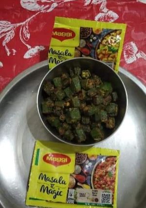 A picture of Masala bhindi.
