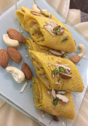 A picture of MALAI SHAHI CHEESE ROLL(Dessert).