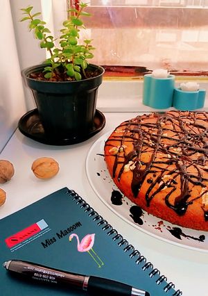 عکسی از دستور کیک قهوه گردویی