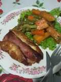 Pechuga de pollo rellena con verduras al vapor