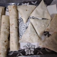 Homemade rollpatty and samosa With vegetable filling A picture of Homemade rollpatty and samosa With vegetable filling.
