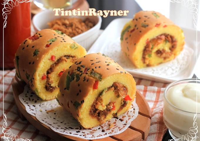 Resep Bolu Gulung Abon Lembut &amp; Lentur Oleh Tintin Rayner - Cookpad