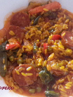 Una foto de Arroz con chorizo