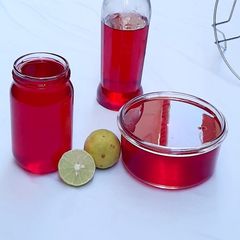 A picture of Home made grenadine syrup.