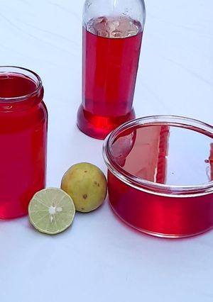 A picture of Home made grenadine syrup.