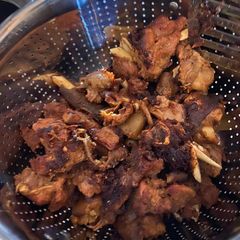 Fried goat meat A picture of Fried goat meat.