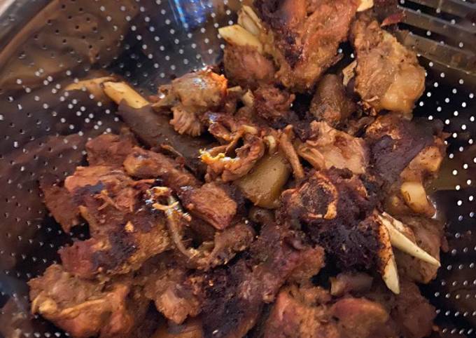 Fried goat meat