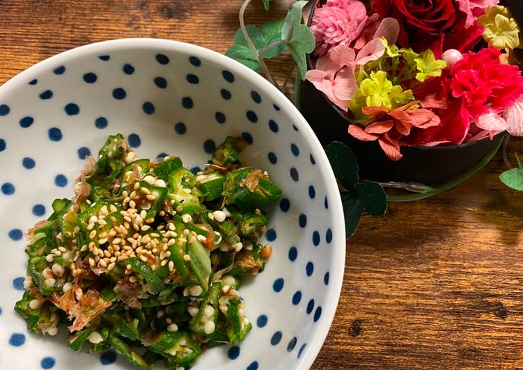 Okra soy sauce salad