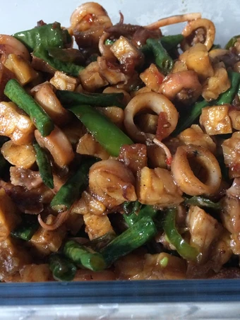 Cara Sederhana Membikin Resep  Oseng cumi asin kacang panjang dan tempe yang Enak, Lezat