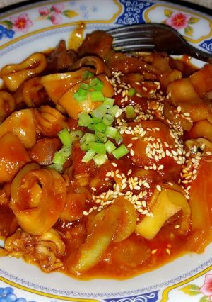 Foto resep Cumi basah siram saus padang