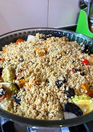 Una foto de Crumble de verduras