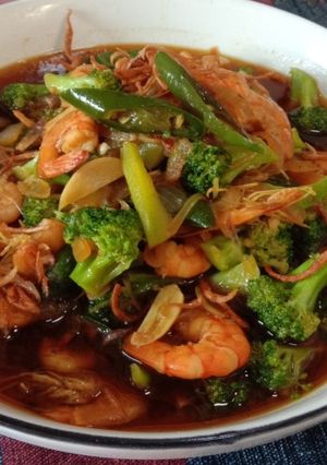 Foto resep Udang brokoli cabai hijau
