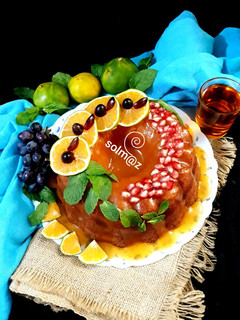 عکسی از دستور کیک نارنگی با سس نارنگی solm@z