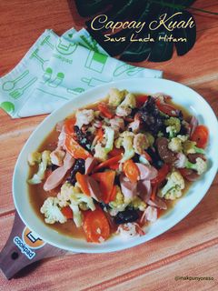 Foto resep Capcay Kuah Saus Lada Hitam
