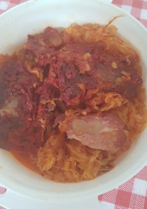 Oldalas savanyú káposztával recept fotója