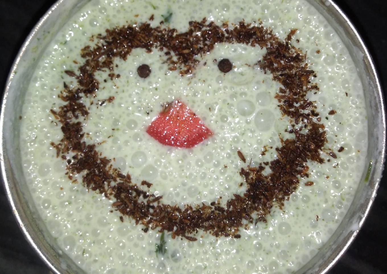Mint Raita with Angry Bird Face