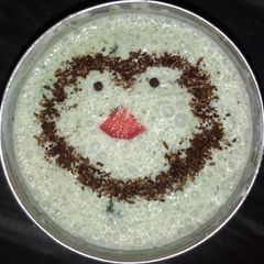 A picture of Mint Raita with Angry Bird Face.
