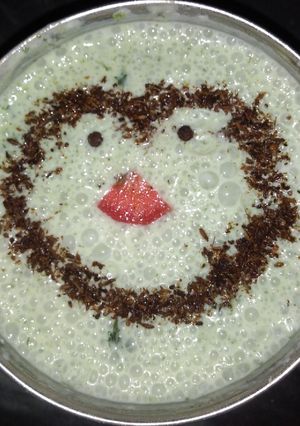 A picture of Mint Raita with Angry Bird Face.