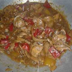 A picture of Chicken blackpepper(ayam lada hitam).