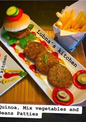 A picture of Quinoa, Mix vegetables and Beans Patties:.