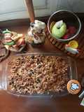 Φρούτα ψημένα με crumble δημητριακών