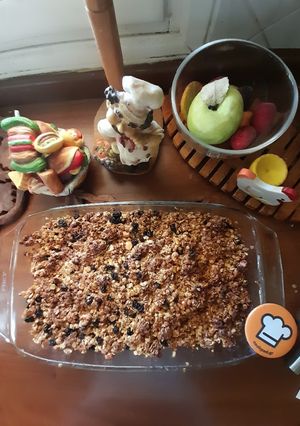 Φωτογραφία της συνταγής Φρούτα ψημένα με crumble δημητριακών