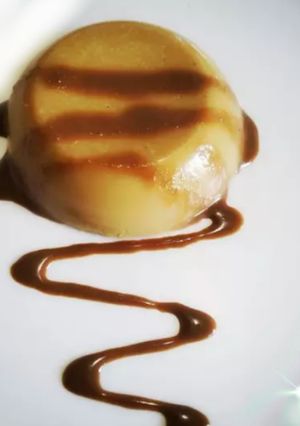 A picture of Italian coffee panna cotta dessert.