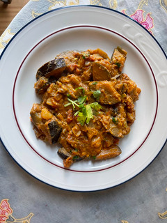 A picture of Eggplant -seedless and potato Korma.