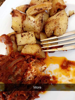 A picture of Roast Potatoes and Fresh Fish Sauce.