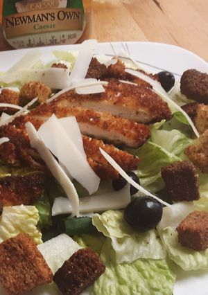 A picture of Crispy Chicken Caesar Salad.