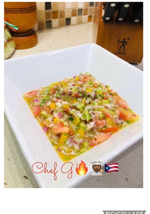 Una foto de Pícalo gallo (pico de gallo boricua) a lo Chef G 💪🏾🔥🇵🇷👨🏾🍳