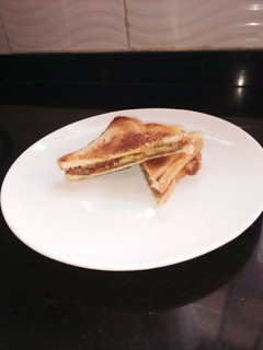 A picture of Peanut butter and banana sandwich.