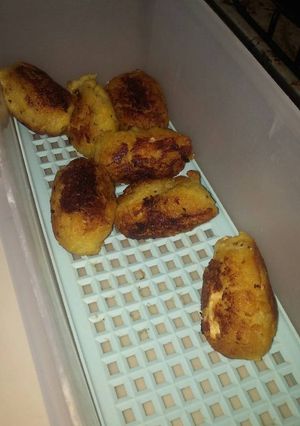 Una foto de Plátano con queso y espagueti.🌸