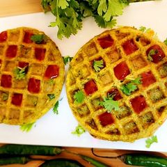 A picture of Veg.Moong Dal Waffles.