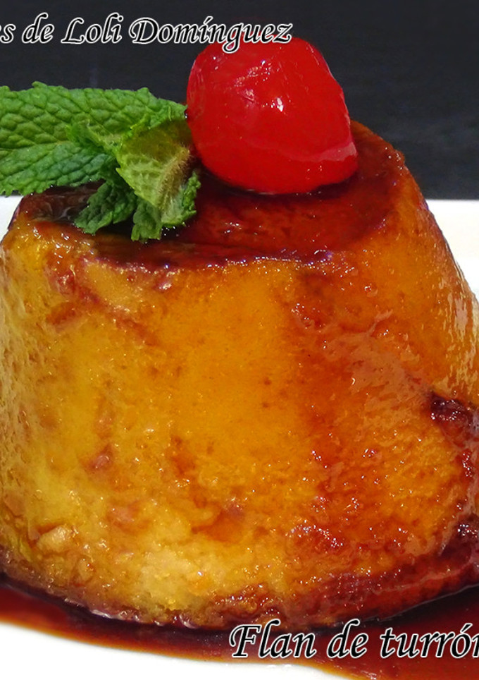 Una foto de Flan de turrón de Jijona - Recetas fáciles de Loli Domínguez