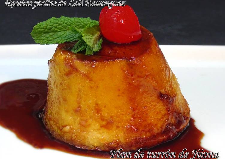 Flan de turrón de Jijona - Recetas fáciles de Loli Domínguez