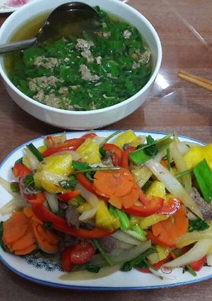 Hình của món Bò xào tứ sắc ^^.