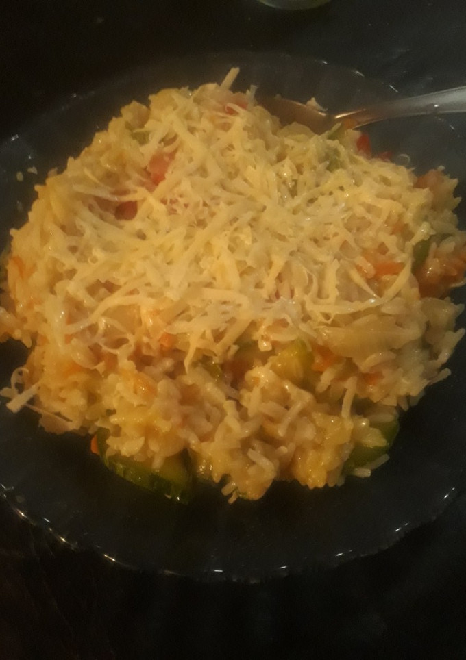 Una foto de Risotto de verduras one pot muy fácil