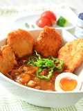 Spicy Curry Chicken Katsu Bowl with Red Pepper