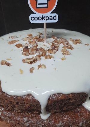 Foto de Bolo de Cenoura e Nozes com Queijo Creme