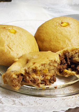 Hình của món Bánh bao nguyên cám bò ngô cheese.