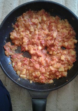 عکسی از دستور سیب زمینی و گوجه