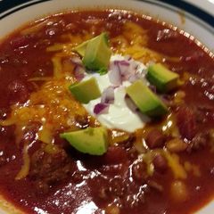 A picture of 3 Bean Taco Chili.